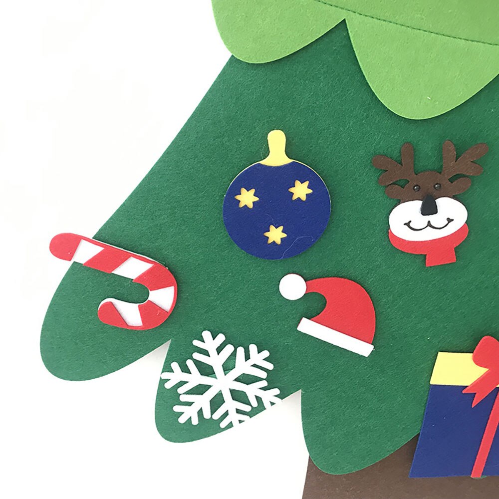 DIY Applique Christmas Advent Calendars Large Felt Fabric Christmas Tree Calendar With Pockets Xmas Year Home Decorations