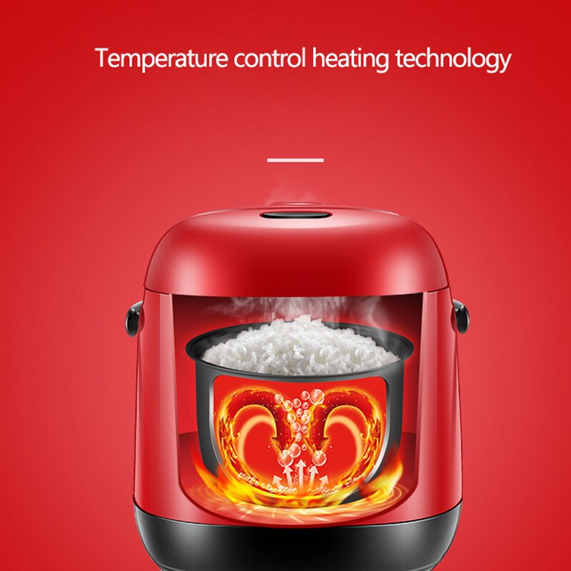 Kbxstart 1.2L Mini Electric Rice Cooker Lunch Box Multifunction Cooking Pot Non-stick Liner Food Steamer Stew Soup Porridge 200W