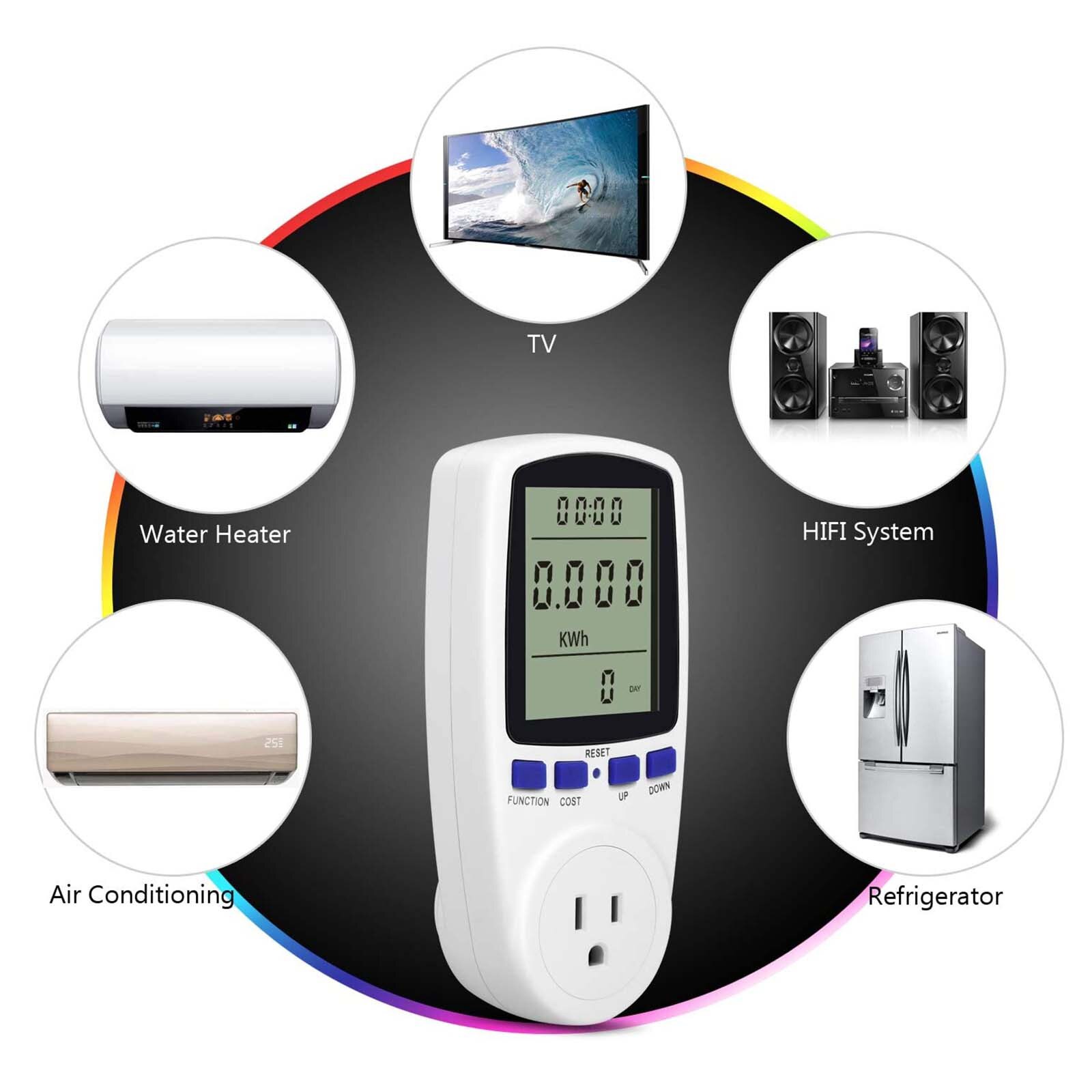 Watt Meter Power Energy Monitor Elektriciteit Gebruik Socket Apparatuur Plug Elektriciteit Analyzer Monitor Energie Meter Meten