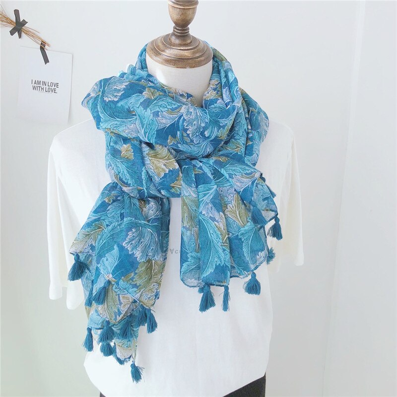 Kvinner vår sommer skjerf spania merke luksus blomster viskose skjerf pakke inn hals snood pashmina foulards hijab muslimsk cachecol: 2