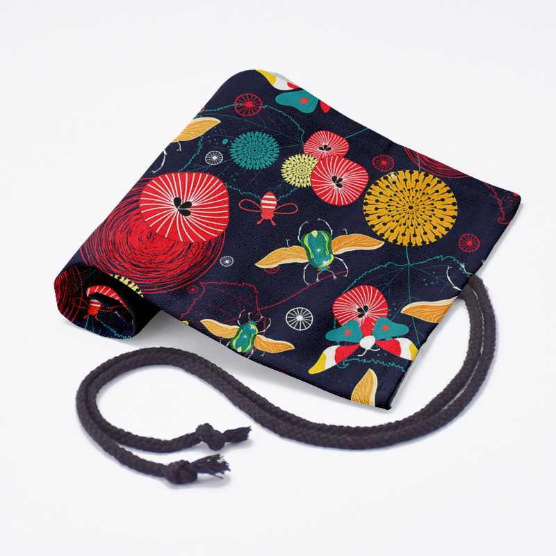 Estuche de lona con 12/24/36/48/72 agujeros, bolsa de almacenamiento de papelería escolar, estampado a la , para lápices, rollo de bolígrafo, cortina Unisex