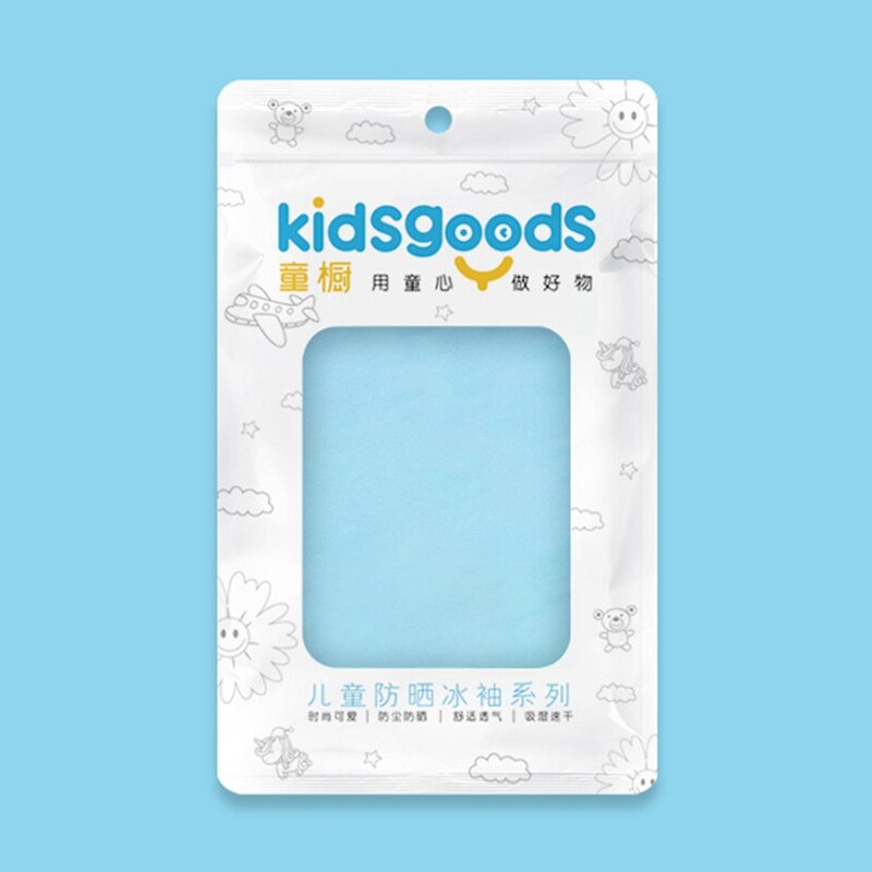 1pair Elastico Del Fumetto Per Bambini di Raffreddamento Maniche Braccio per le Ragazze Dei Ragazzi Del Sole di Estate UV di Protezione di Sport dei bambini Del Polsino di Ghiaccio braccio di seta Unisex: BB7788BL