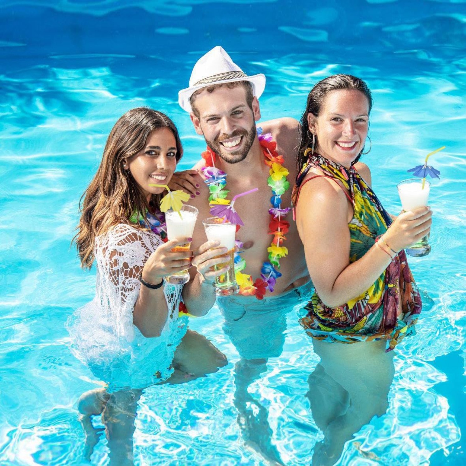 50 Uds pajitas de paraguas, paraguas de bebidas de cóctel pajitas de barra de flores elegantes, pajitas de hawaiana Tropical Summber Beach Luau Tiki