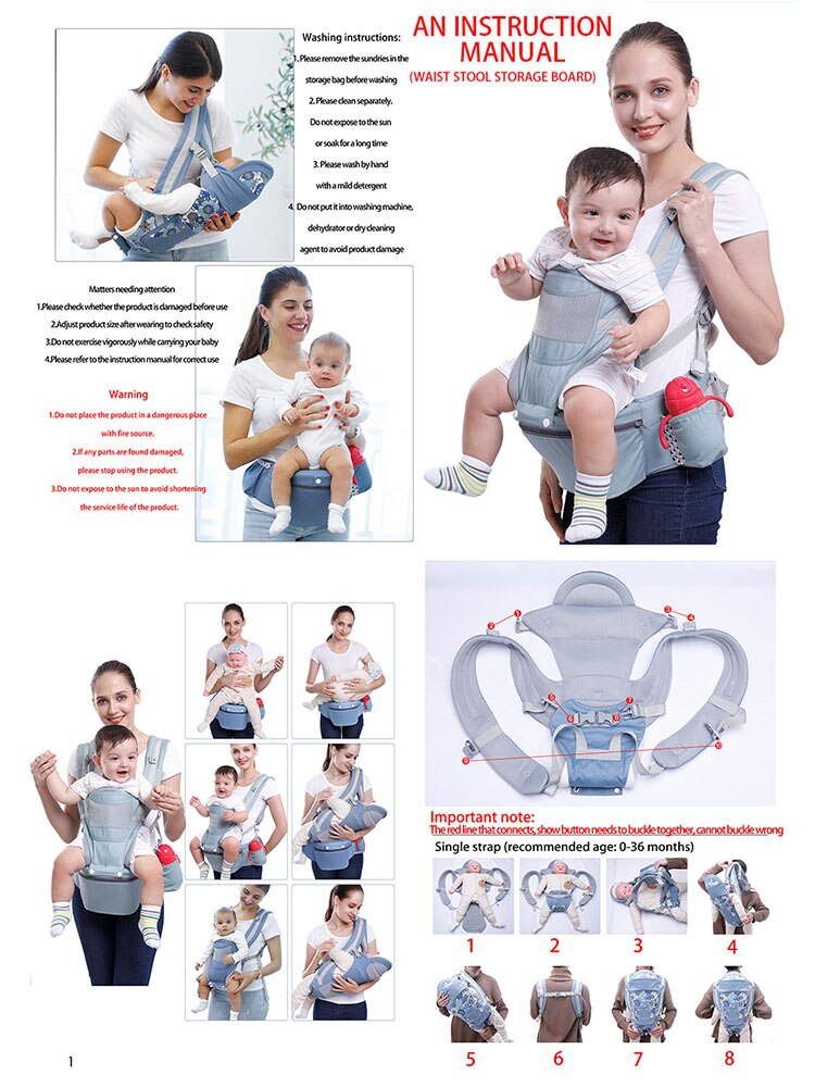 Baby hoftesæde bærer ergo bæresele foran vendt ergonomisk kænguru baby wrap slynge til baby rejse 0-2 år 15 ved hjælp af måder