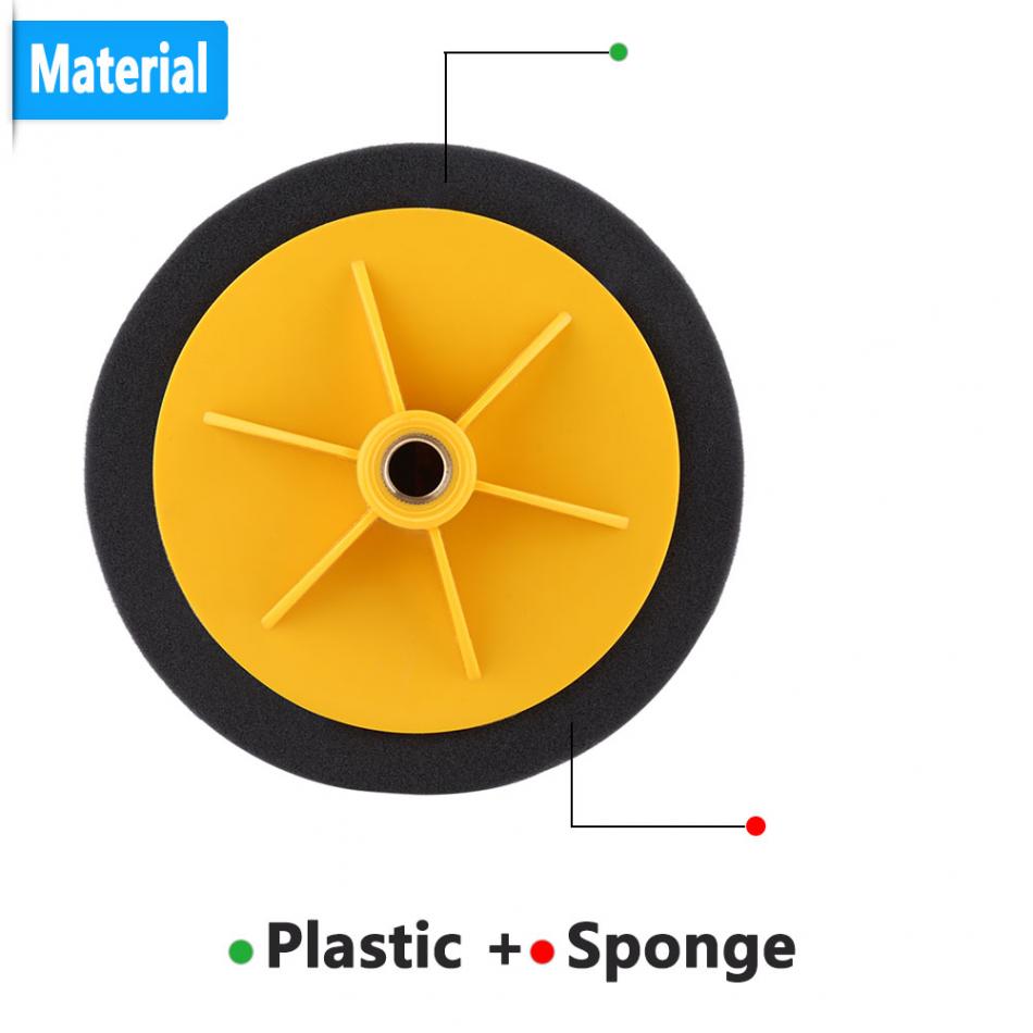 Almohadilla de cera para coche de 6 pulgadas/15cm de abrillantado, Kit de almohadillas de esponja para pulido de ruedas, herramienta para coches, accesorios, negro, amarillo, rojo