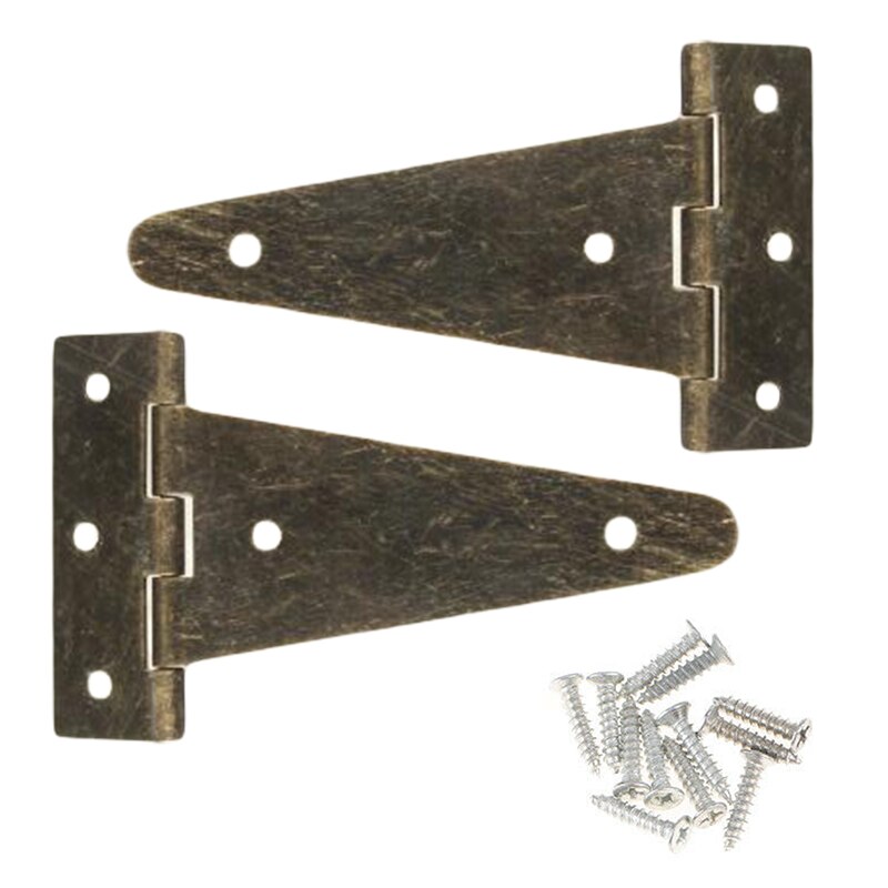 2 stücke Scharniere Schwere Bronze- Flache T Scharnier Für Scheune riss Holz Kasten Schrank Tür Scharnier Neue Werkzeuge Möbel Hardware- Metall Scharnier