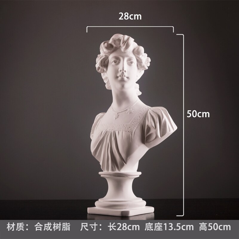 Statue de tête de personnage en plâtre, décoration douce pour maison, modèle de chambre, ornement de bureau à la