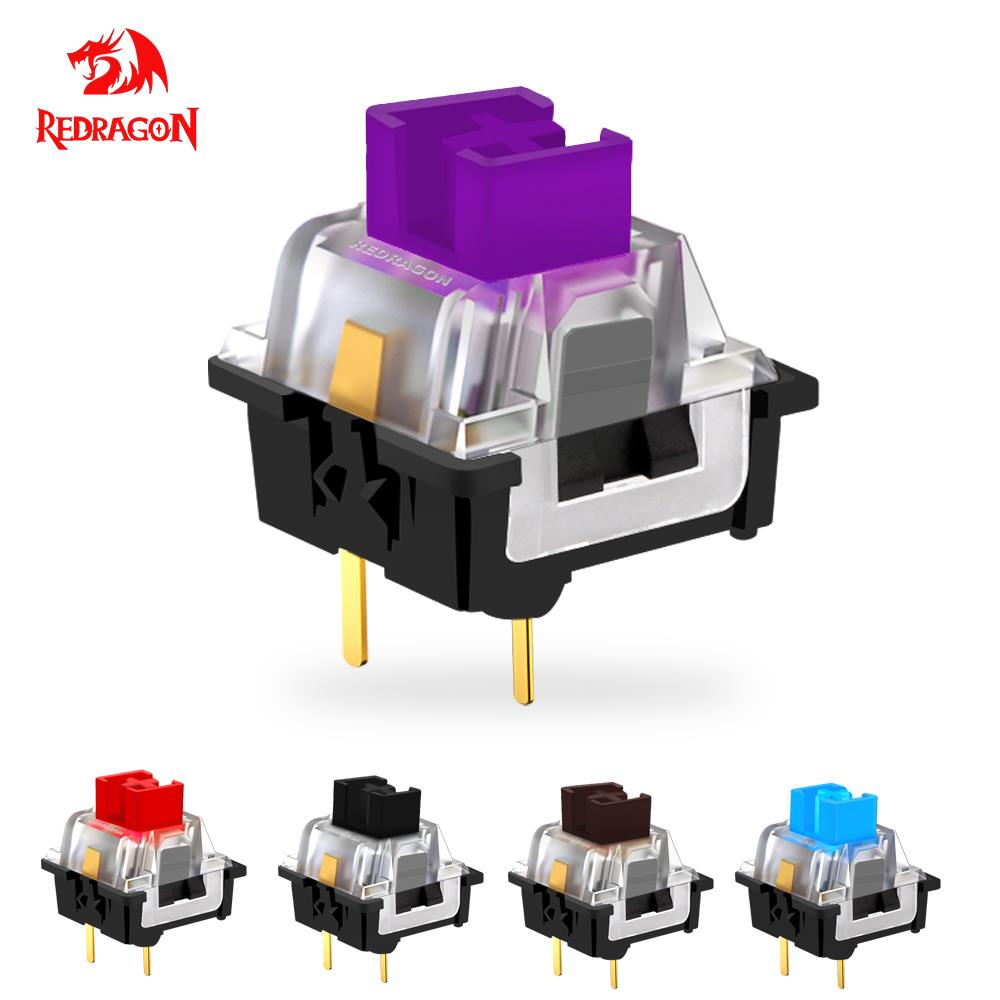 REDRAGON SMD RGB MX 3Pin klikający liniowy przełącznik dotykowy cichy czerwony niebieski czarny brązowo-fioletowy przełącznik do podświetlanej klawiatury mechanicznej