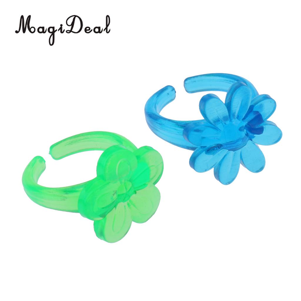 Anillos de plástico coloridos para niños, 12 piezas, premios de joyería para profesores de aula, juguete de relleno de Piñata, Color aleatorio