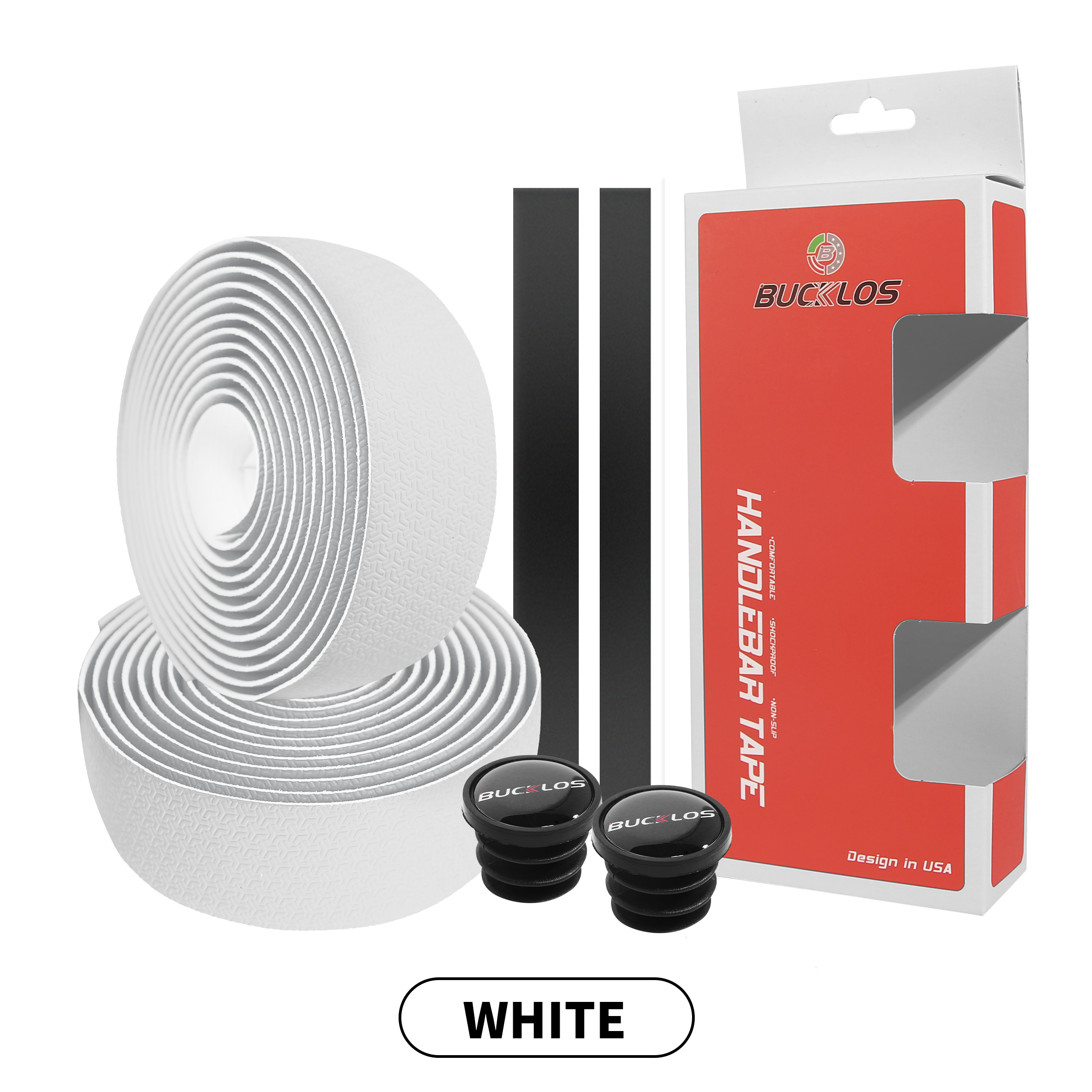 Nastro Manubrio Bici BUCKLOS PU+EVA - Ammortizzante, Set Con Tappi, Vari Colori