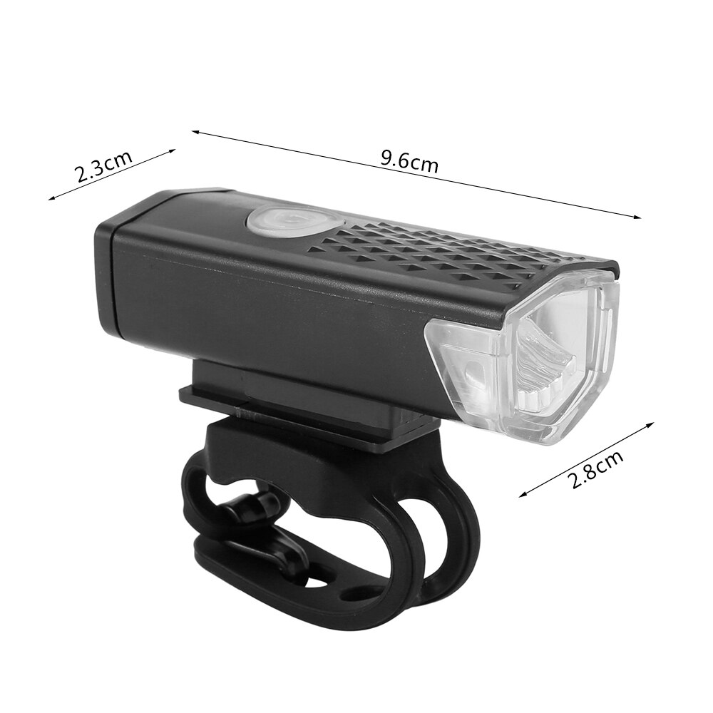 2Pcs Fietsverlichting Usb Oplaadbare 300 Lumen Fiets Led Koplamp + Achter Achterlicht Fiets Zaklamp Waarschuwingslichten