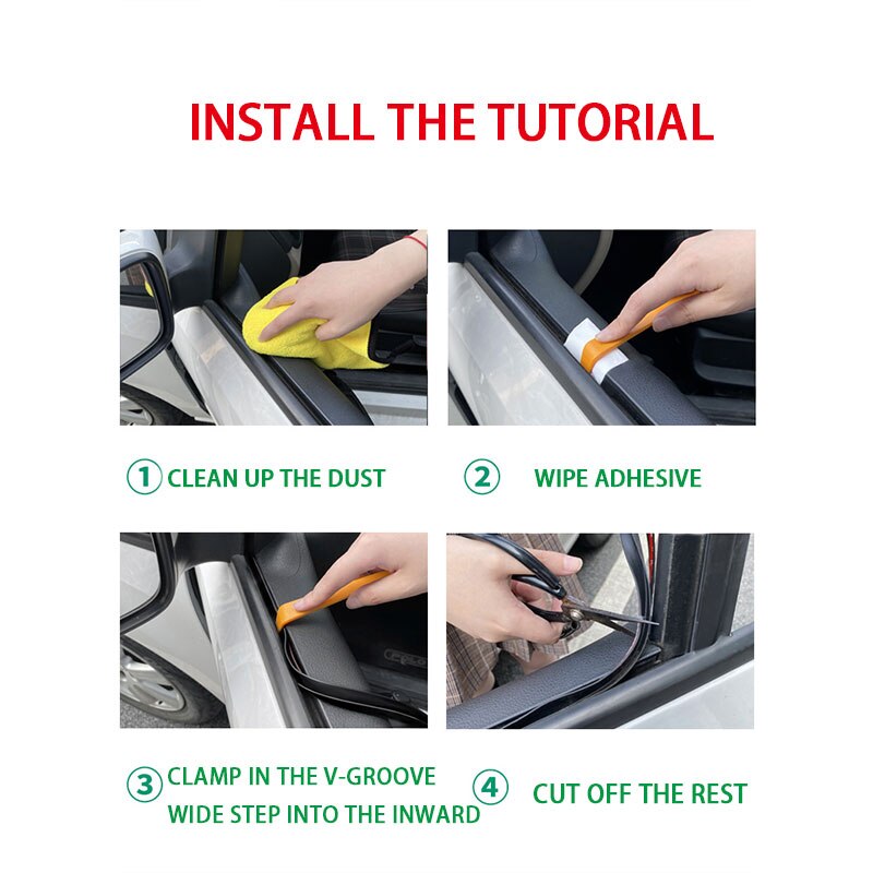 Auto Rubber Side Window Filler Tochtstrip V Vorm Auto Side Window Seal Strip Geluidsisolatie Auto Window Lift Afdichting Strips
