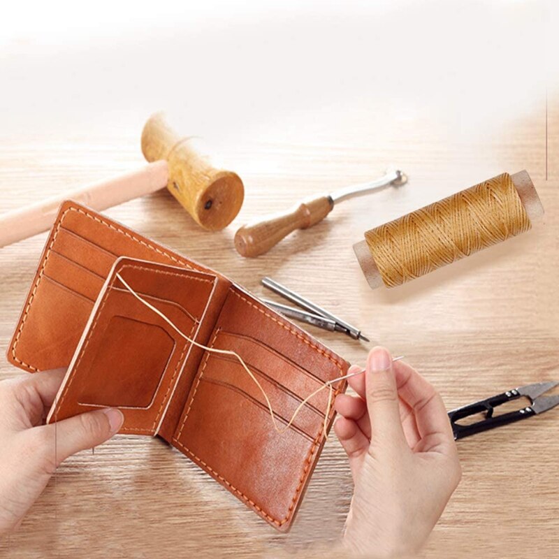Fil à coudre pour cuir, 12 couleurs, 50M, Kit de fils cirés, 150D, pour bricolage