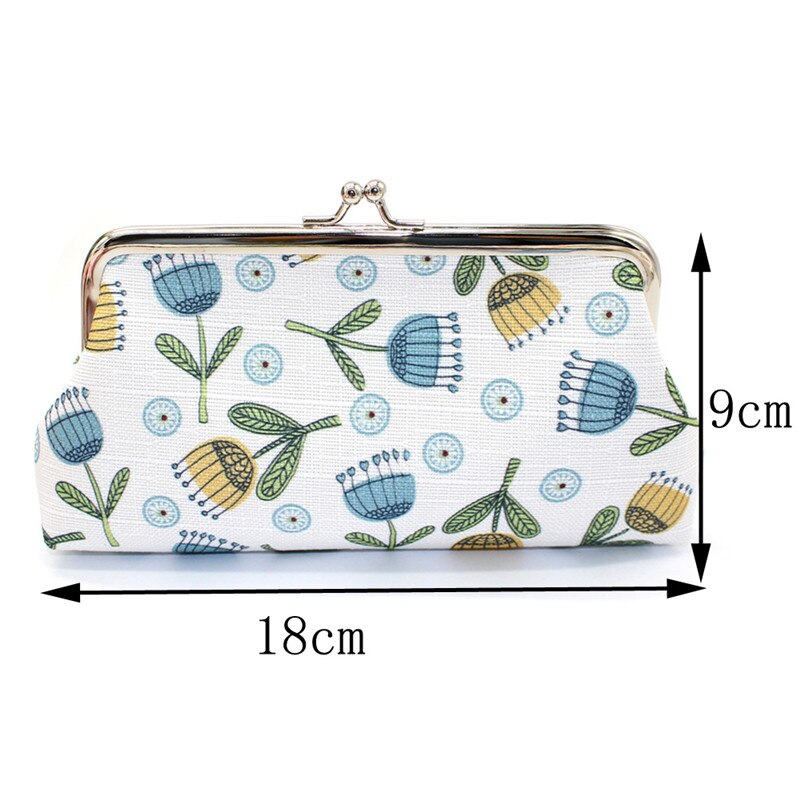 1pc kvinner liten lommebok myntveske bomullsstoff kortholder nydelig myntveske clutch håndveske bag mini lommebok