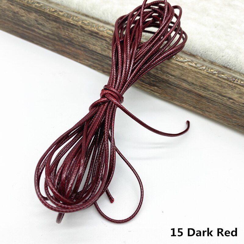 5 yards 1.5mm Waxed Thread For DIY Jewelry Making Thread String Rope String Leather Sewing Hand Wax Stitching For Arts Crafts: 15 Dark Red