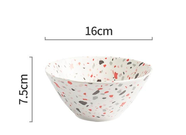 Japanilainen kulho lautanen koti keraaminen riisi kulho yhden henkilön sisällä terrazzo astiasto retro matta lasitettu keittiövälineet: 6 tuuman kulho