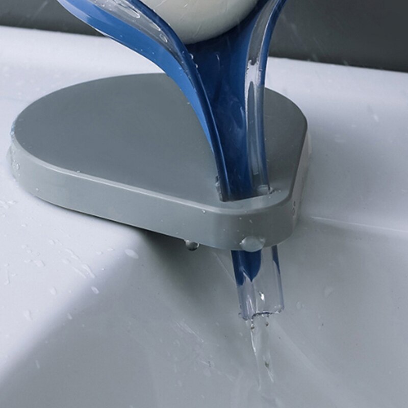 Jabonera con forma de hoja para baño, soporte antideslizante para drenaje de jabón, contenedor de placas, estante de secado de almacenamiento, suministros para Baño