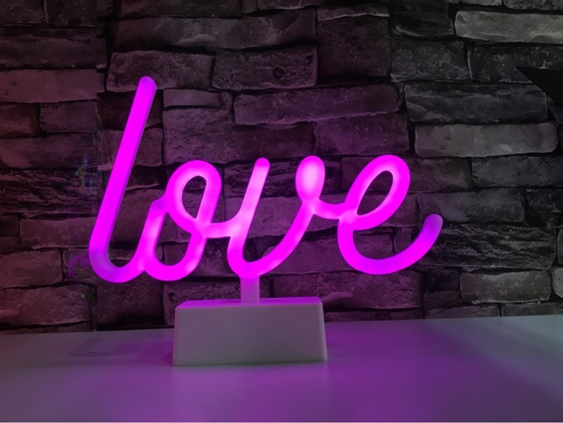 LED néons lampe de Table lettre signe Art décoratif pour fête de mariage Bar boutique chambre ouvert rêve décor à la maison: Love