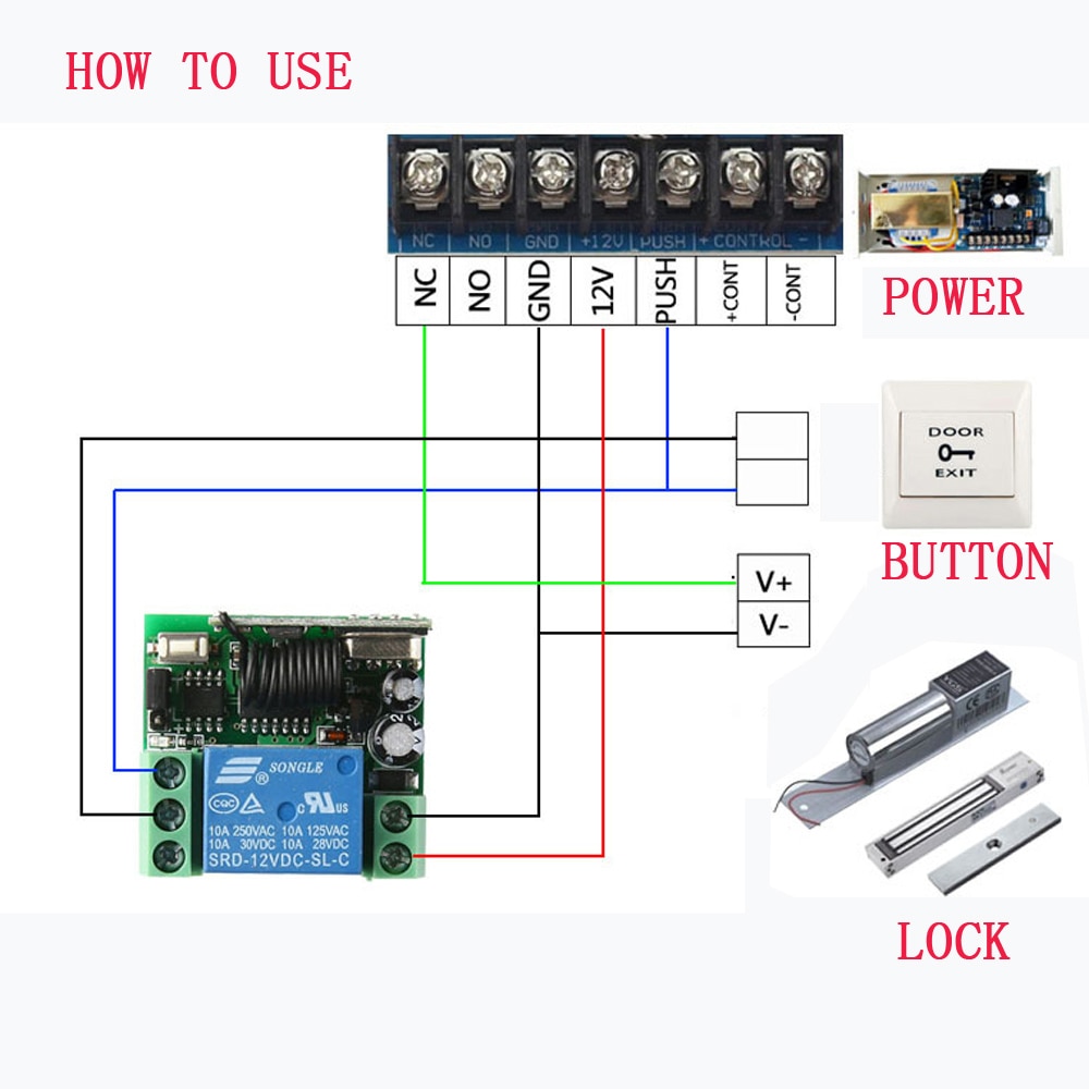 DC12V serrure électromagnétique 2 canaux télécommande commutateur contrôle d'accès télécommande sonnette bagages monocanal 12V