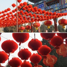 10 Pieces Chinese Red Paper Lanterns Festival Decorations Waterproof Festival Lantern for Year, Spring Festival, Wedding