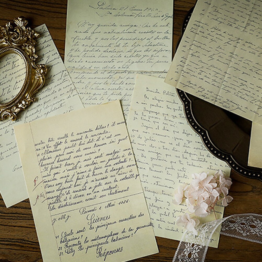 Retro Style English Handwriting Paper Set Photography Props Shooting Background Card Fotografia Backdrop Jewelry Decoration