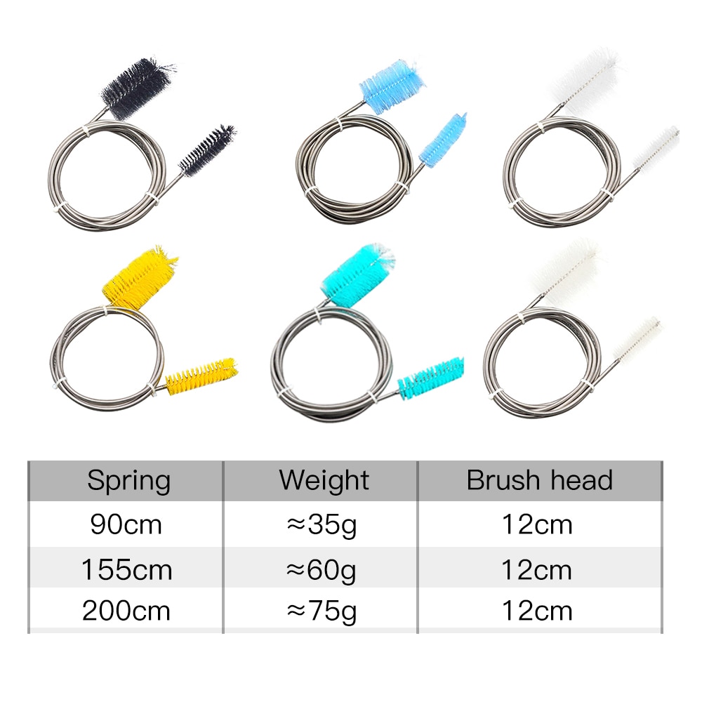 Luchtslang met dubbele uiteinden nylon aquarium waterfilter reinigingsborstel roestvrij staal flexibel multifunctioneel