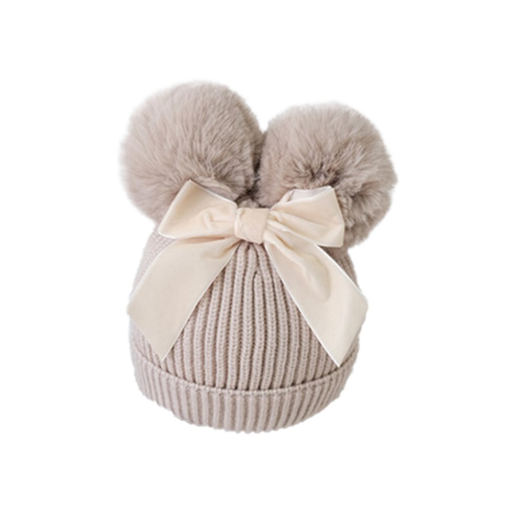 Wintermuts met dubbele pompon, peutermuts, kindermuts met pompon, babymuts met slouchy gebreide muts, wintermuts met pompon