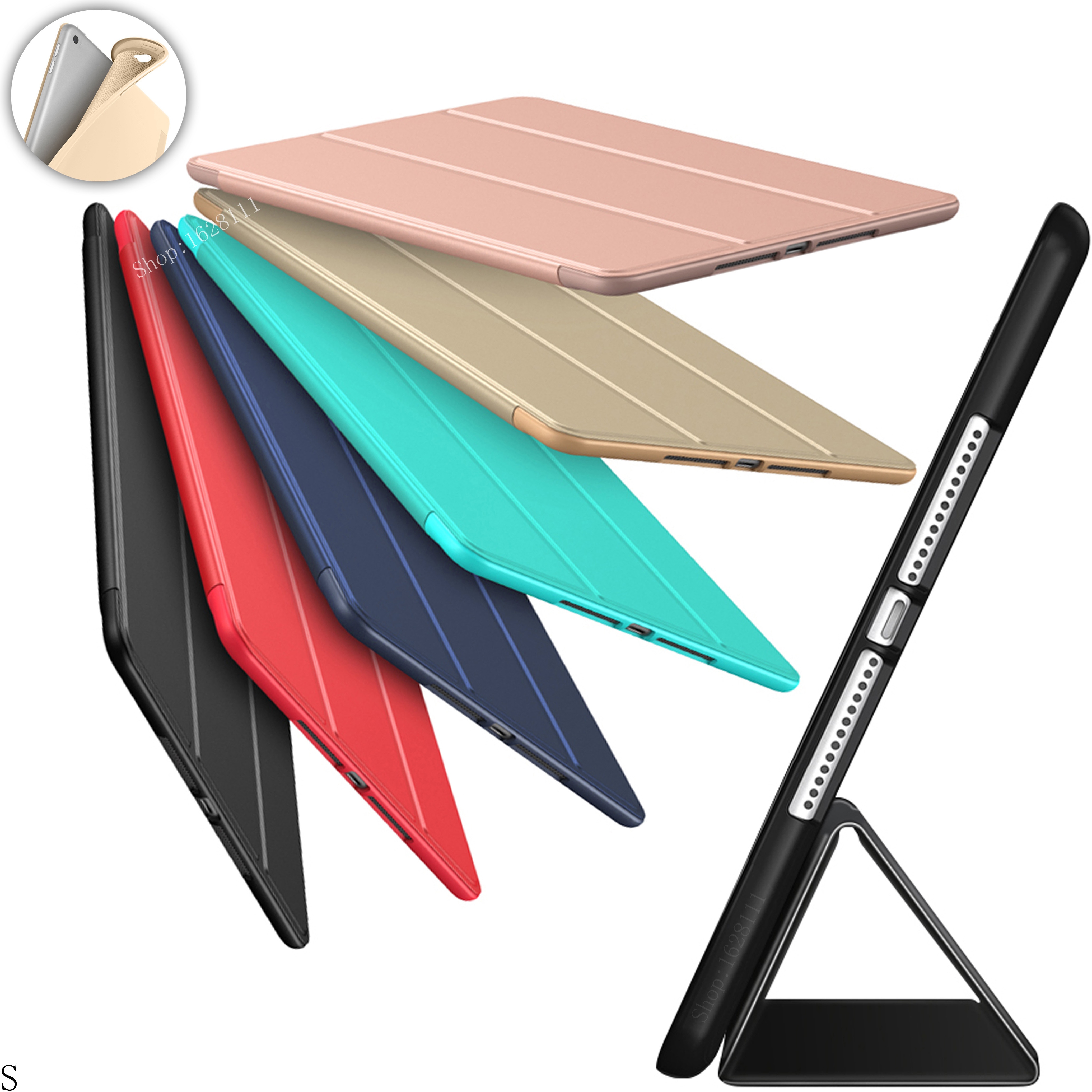 Case Voor Ipad Air 1 Release A1474 A1475 A1476 Smart Pu Leather Cover Magnetic Auto Sleep Wake Case Siliconen tpu Shell