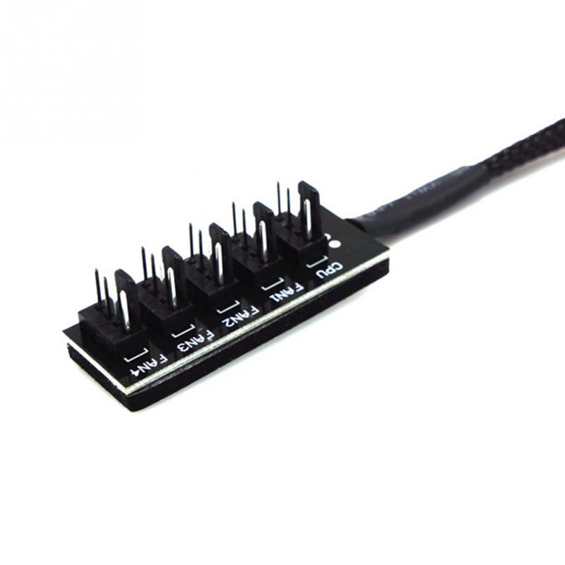 40cm Host Case Connector Adapter Fan Hub Splitter Cable For PC Computer 1 To 5 Cooling Fan Connector Controler
