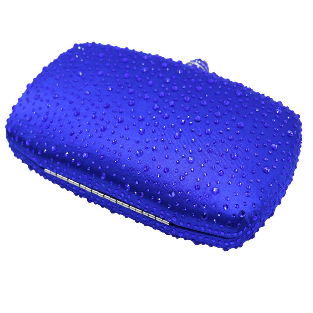 Vrouwen Royal Blue Harde Box Clutch Avondtassen Met Sparkle Crystal Diamonds Voor Dames Harde Koppelingen Doos Crystal Avond tas