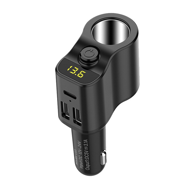 Dubbele usb autolader digitale display aansteker 5v 3.1a tablet gps adapter lader voor huawei iphone autolader
