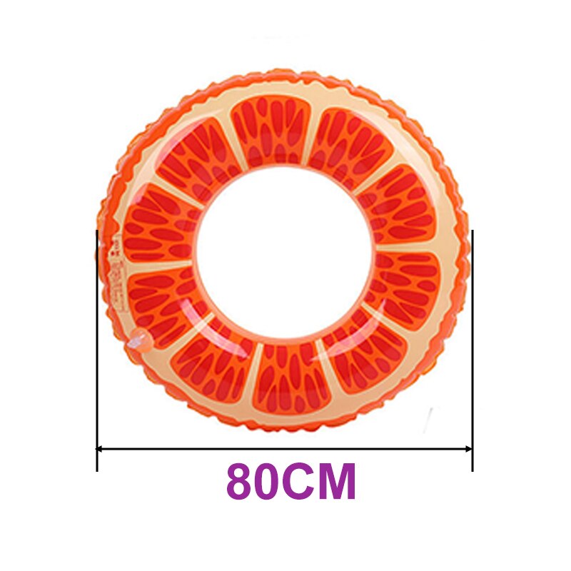60-90CM anello gonfiabile di nuoto del cerchio del galleggiante dello stagno della frutta per i bambini adulti giocattoli giganti dello stagno del partito della spiaggia del materasso di aria del galleggiante di nuoto: 80CM C