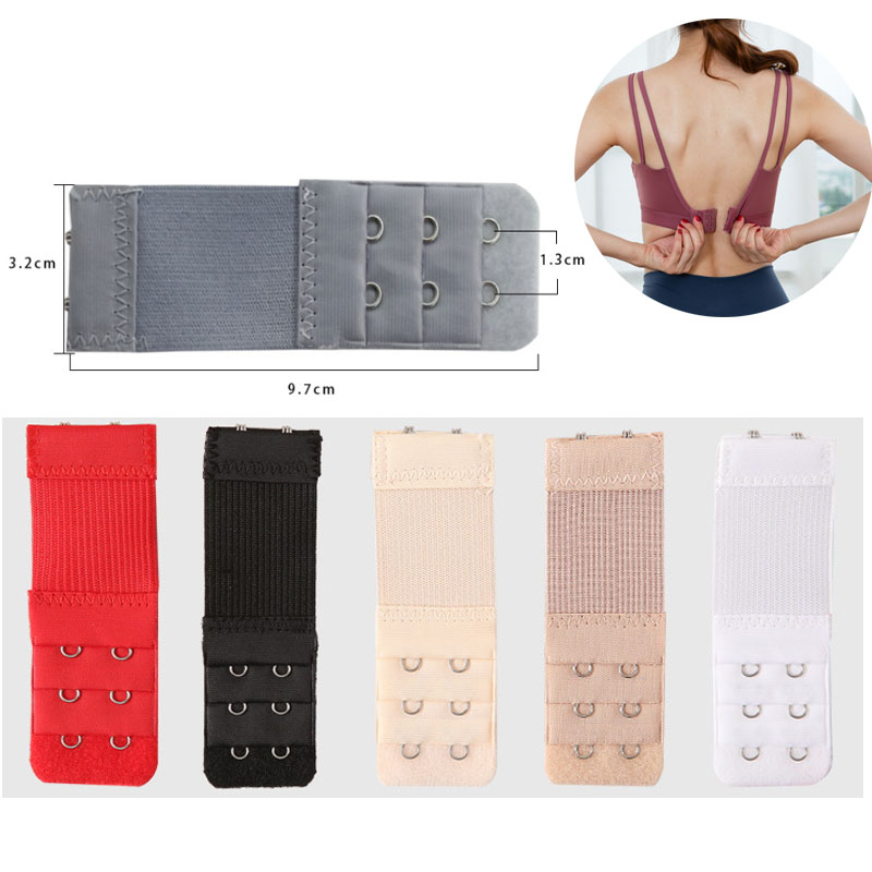 2 stuks verstelbare elastische bh-verlengband haaksluiting expander bh-verlenger 3 rijen 2 haken riemgesp ondergoed accessoires