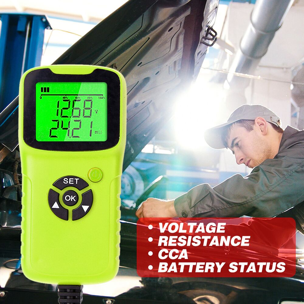 12V Car Battery Tester Digital Auto Diagnostic Battery Tester Analyzer Vehicle Cranking Charging Scanner Tool 100-1700 CCA