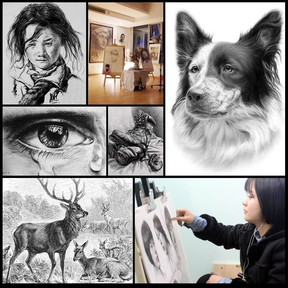 29 Pieces Sketching &amp; Drawing Art Tool Kit With Graphite Pencils, Charcoal Pencils, Paper Erasable Pen, Craft Knife