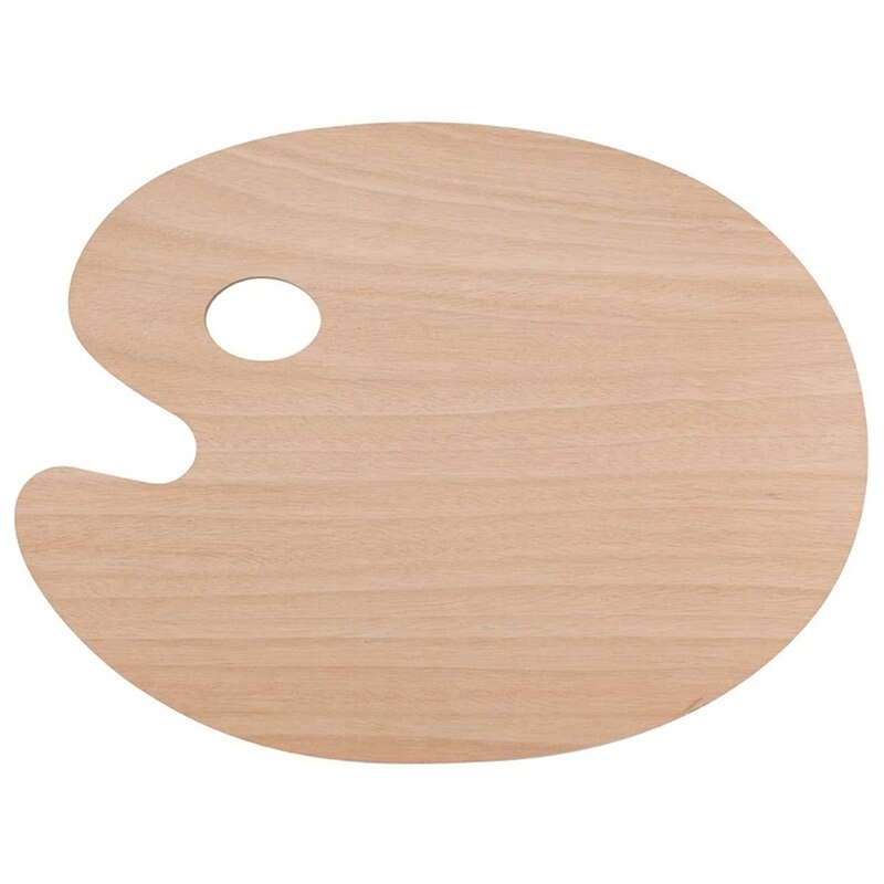 4 Pack Oval Wooden Painting Palette for Acrylic Oil Watercolor Craft DIY Art Painting Palettes 11.75 Inch x 15.75 Inch