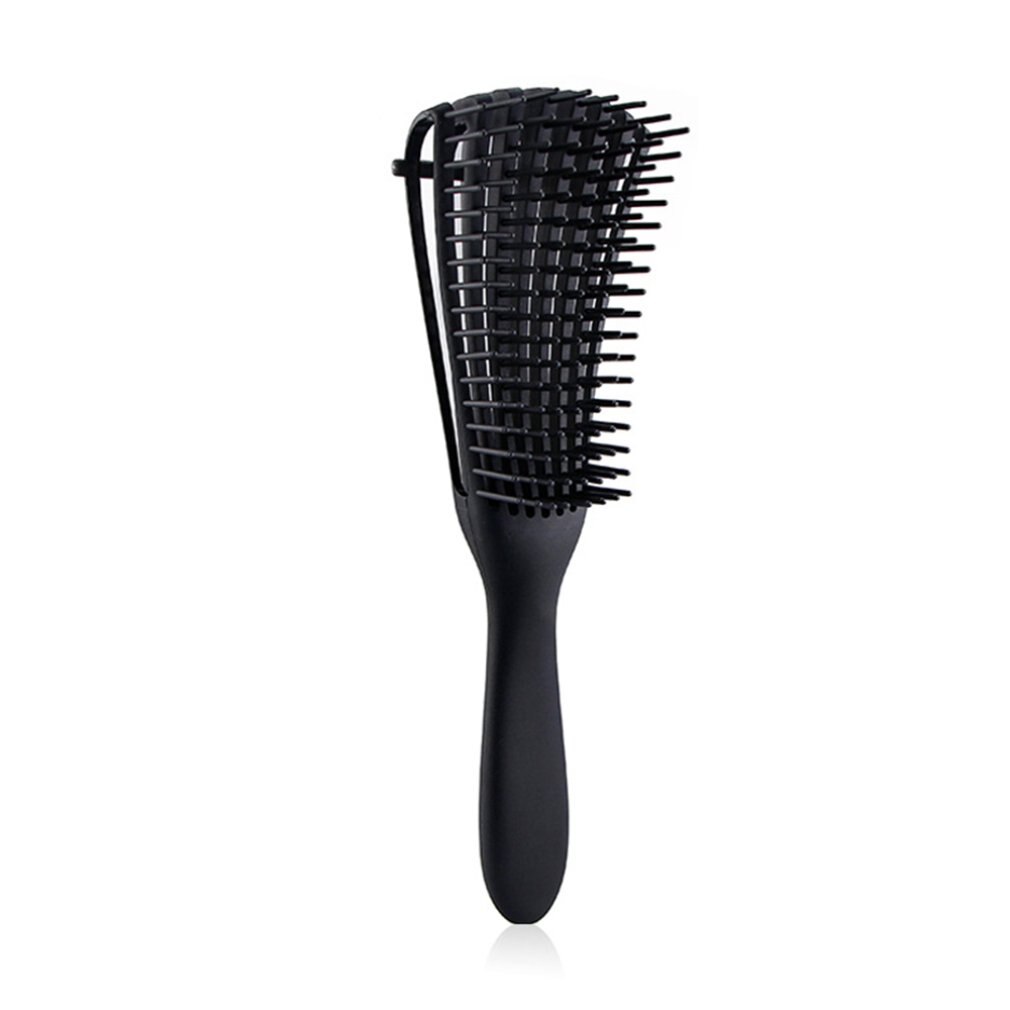 Peine para masaje del cuero cabelludo cepillo para el cabello para mujeres desenredar cepillo para el pelo Anti-lazo nudo cepillo de pelo tipo pulpo peine: Black