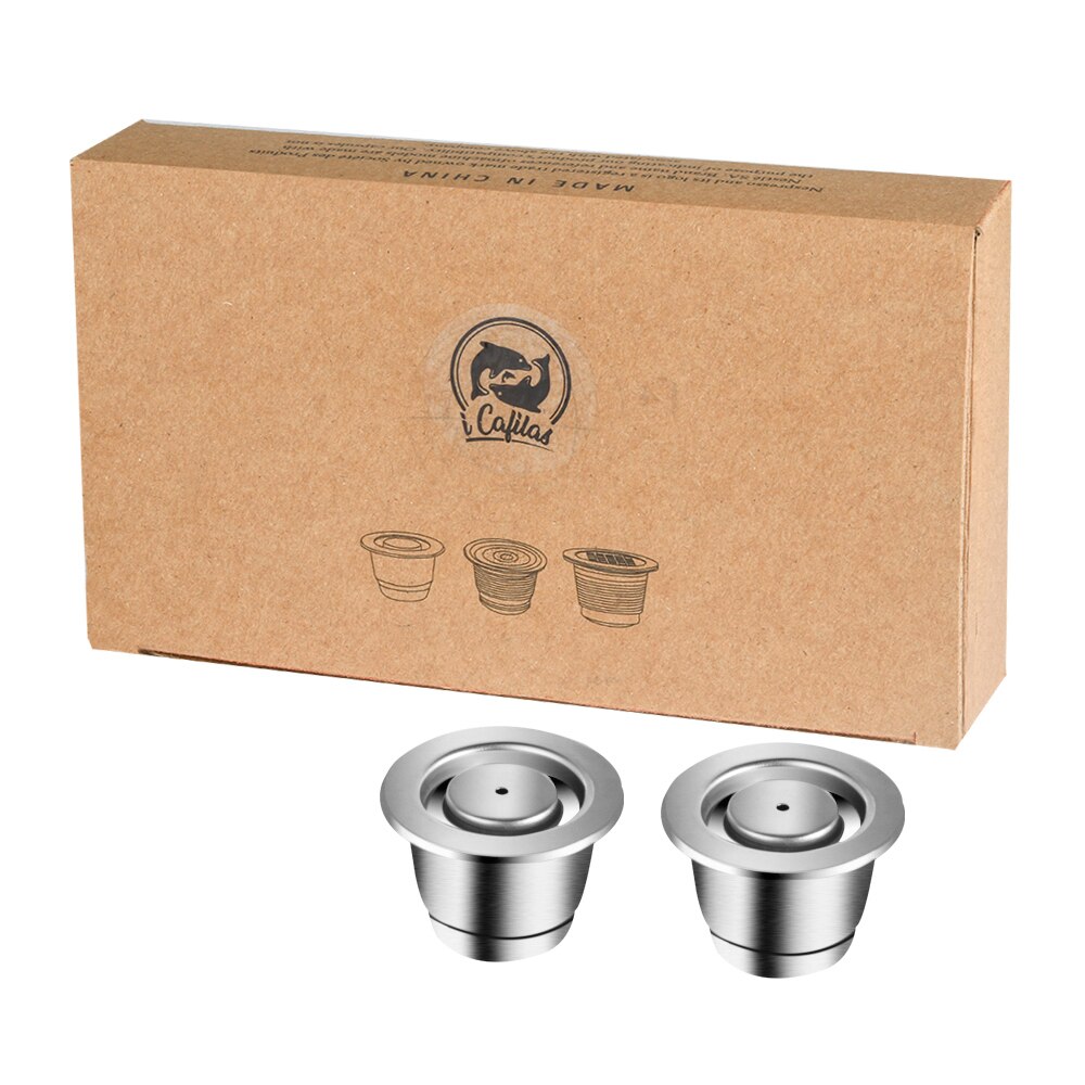 Upgrade Version Eco Friendly Packing Box For Nespresso Reusable Pod Refillable Capsule Environmental Protection: 2Capsules