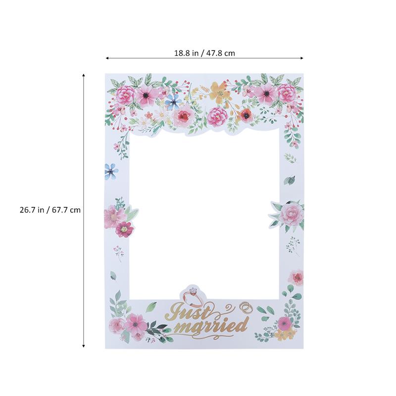 Wedding Flower Photobooth Props 1Pc Paper Photo Frame Romantic Party Favor For Beach Seaside Wedding Party