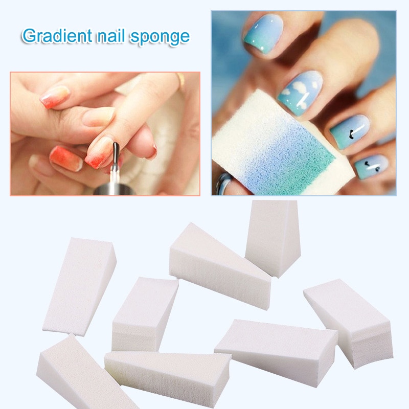 50Pcs Nail Spons Diy Gradiënt Kleur Nagels Polijsten Tool Voor Nail Arts J9: Default Title