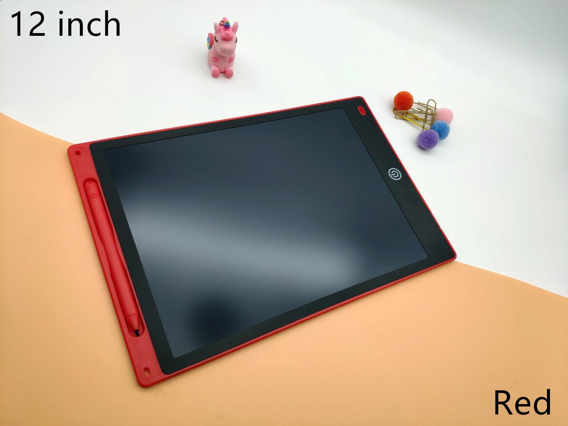 LCD Drawing Board 4.4 8.5 12 Inch Children Math Drawing Practice Handwriting Board Electronic Drawing Tablet Toy Kids Toys: 12 Red