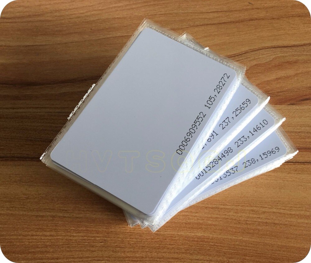 (50 stycken/lot )125 khz närhet  em4100 chip rfid tomt id-kort med 64 bitars skrivskyddat minne