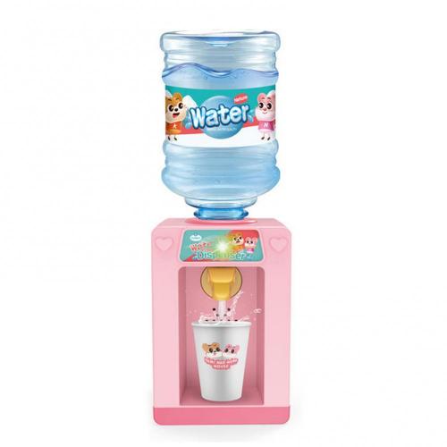 Mini dispensador de agua de simulación con sonido claro para niños, juguete para , fuente para beber, juguete de cocina de dibujos animados: Rosa