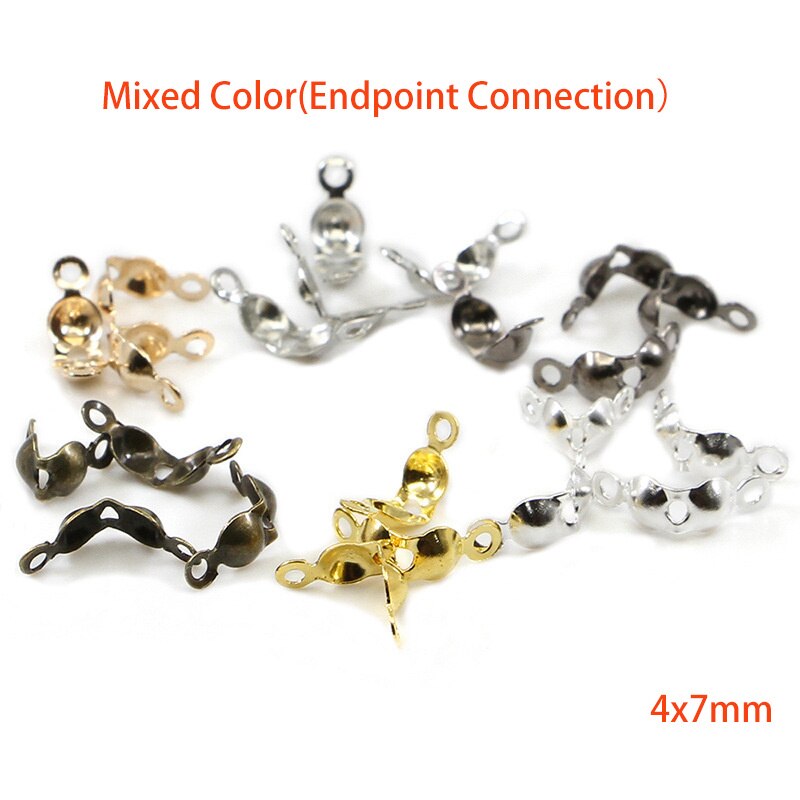 200 pz/lotto punte di perline a conchiglia nodo copre doppi anelli chiusi filo placcato oro Clip fibbie accessori risultati dei gioielli fai da te: H28102