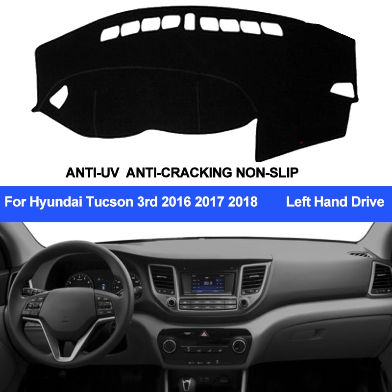 Taijs Auto Dashboard Cover Voor Hyundai Tucson 3rd Auto Dash Mat Dashboard Pad Tapijt Uv Anti-slip Anti-Zon