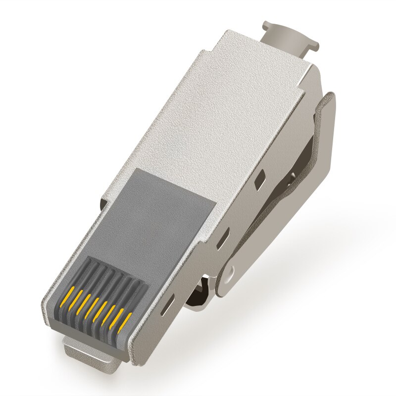 2 stk kat 6a skjermende krystallhode  rj45 kontakt metallmodul verktøyfri kontakt plugg datakabeladapter
