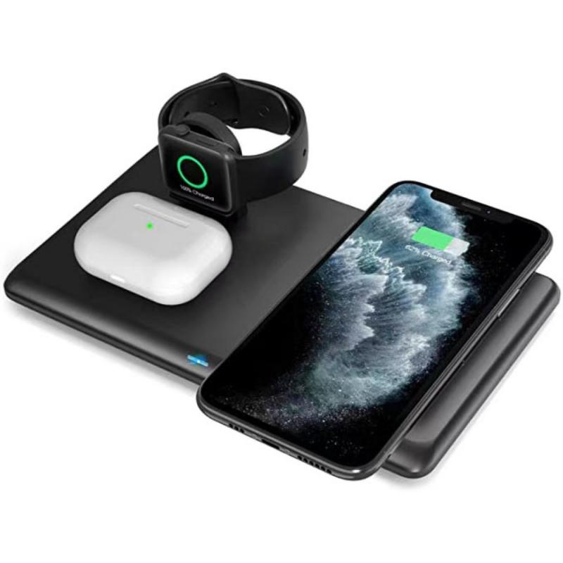 3 In 1 Dock Station per caricabatterie Wireless veloce da 15W Dock Station per ricarica rapida per IPhone 11 XR X 8 Apple Watch 2 3 4 5 Airpods Pro: Default Title