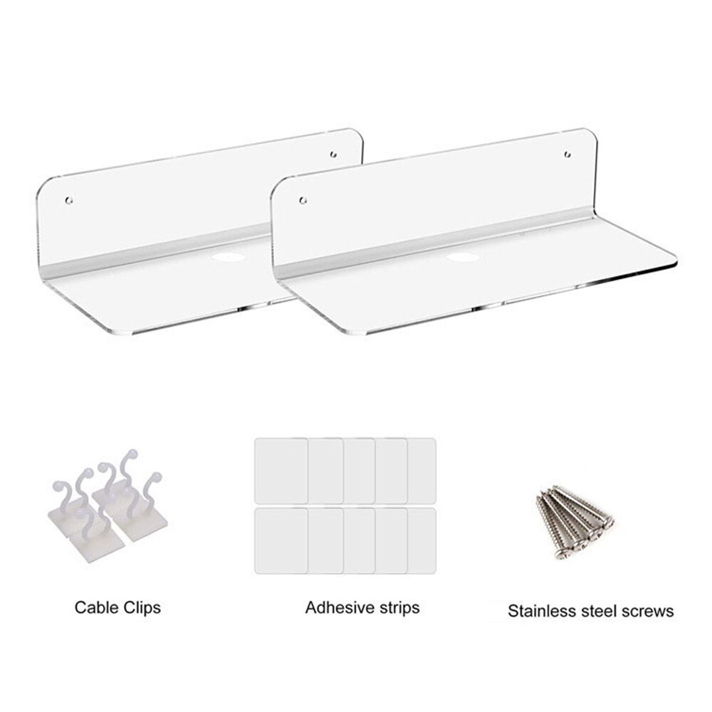 Acryl Clear Drijvende Planken Muur Plank Voor Badkamer Display Planken Met Gat Kruidenrek Voor Keuken Badkamer Accessoires