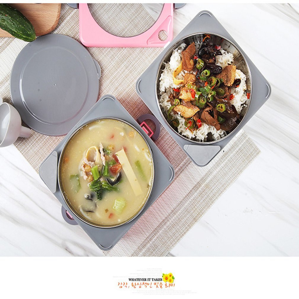1/2 Layer Compact Size Lunchbox Thermische Voor Voedsel Bento Box Rvs Lunchbox Water Injectie Warmte Behoud Lunchbox