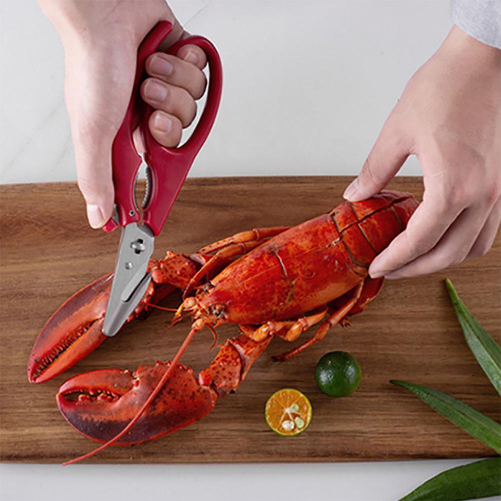Ciseaux à homard en acier inoxydable, ciseaux de cuisine compacts et durables, ciseaux à homard de poisson, crabe, ciseaux à fruits de mer, batterie de cuisine